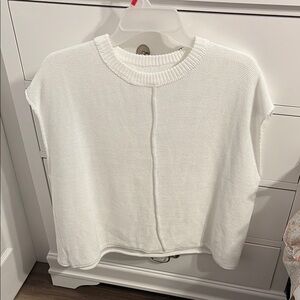 SHEIN Cream Boxy Ribbed Sweatshirt